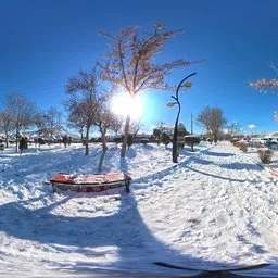 Winter Park Bench At Sunset Sun