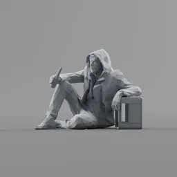 Lowpoly Hobo Sitting