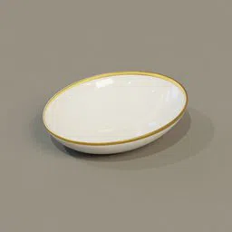 3D model of a simple white ceramic bowl, rendered with Blender, perfect for realistic tableware-set visualizations.
