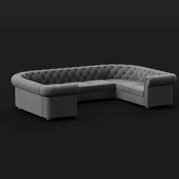 Chesterfield Velvet Sectional Sofa