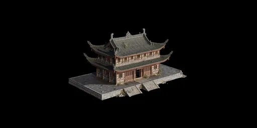 Chinese old broken building dirt wood