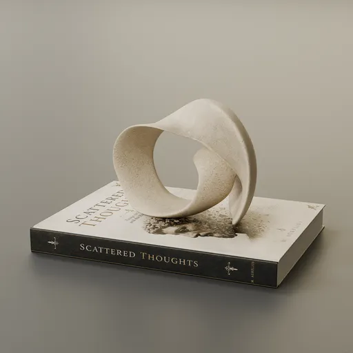 Abstract Swirl Sculpture on Book