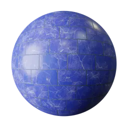 Realistic PBR Blue Marble Texture for 3D Rendering in Blender with Detailed White Veining