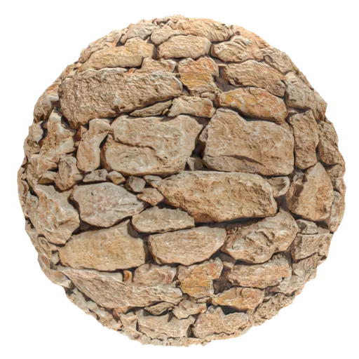 High-quality PBR rock texture for 3D blending with adjustable scale, color, brightness, and surface wear options.