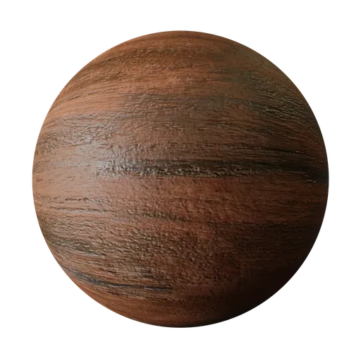 High-resolution Mango Wood PBR material showcasing dense grain patterns in shades of brown, ideal for 3D modeling and Blender projects.