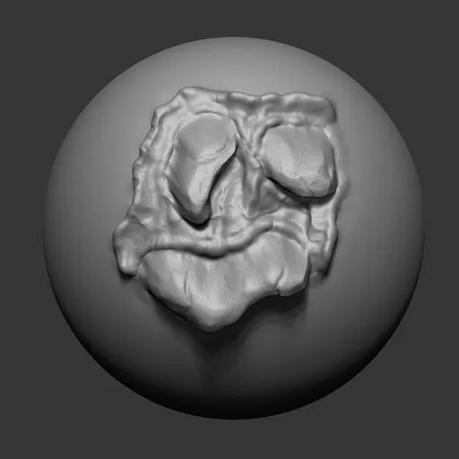 NS Zombie flesh scale 3D sculpting brush for detailed undead model textures in Blender.