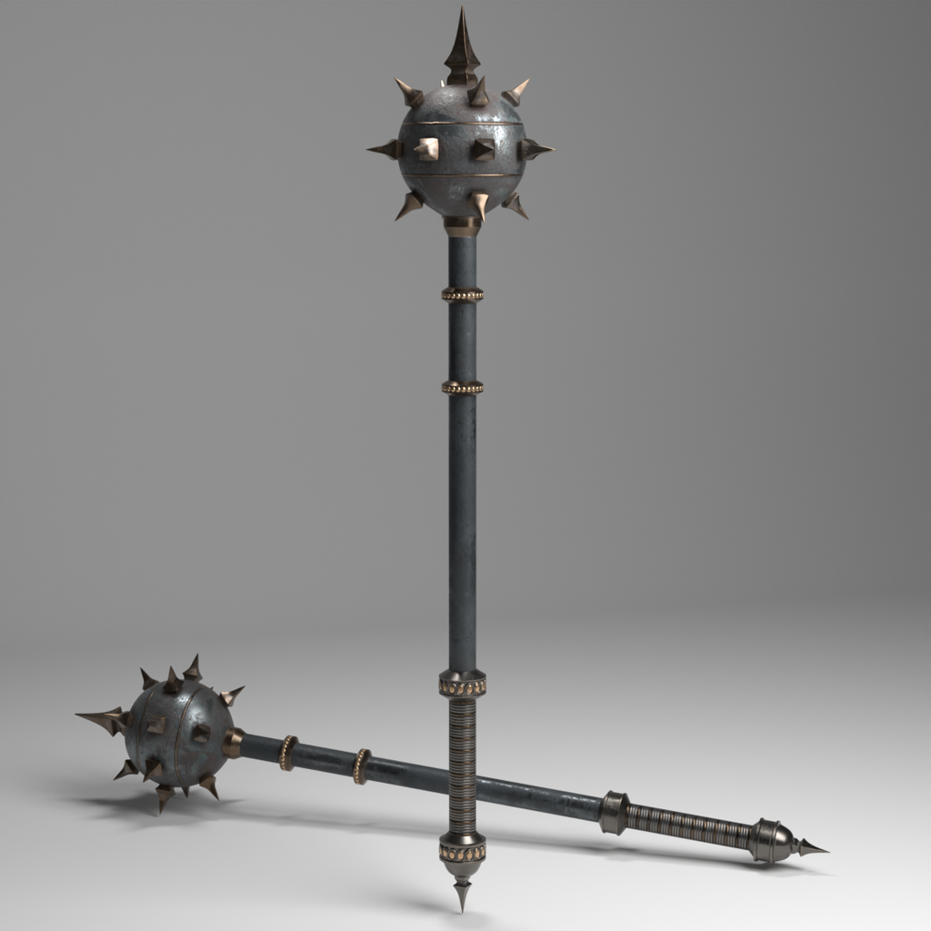 Morning Star Melee Mace Weapon Historical Weapons models BlenderKit