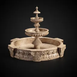 Ornamental Fountain + PBR Texture
