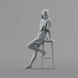 Lowpoly Female Sitting