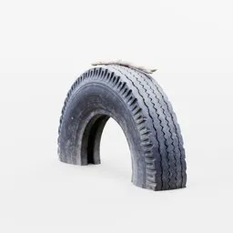 "Highly detailed 3D model of a tire on a playground created with Blender 3D. This realistic model features a matte surface, showcasing hyper-realistic textures. Perfect for 3D artists and designers looking for a prop that adds a touch of authenticity to their projects."