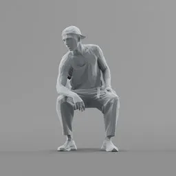 Lowpoly Male Sitting