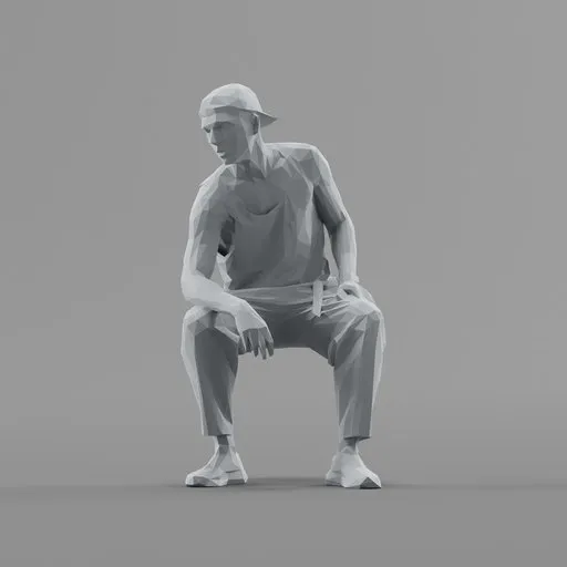 Lowpoly Male Sitting