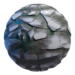Realistic Ground Rocks PBR material for 3D modeling in Blender, high-quality texture suitable for various scenes.