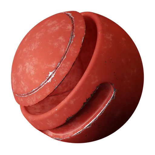 High-detail red craggy PBR metal shader for Blender 3D artists, featuring procedural texture suitable for various applications.