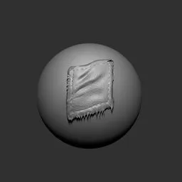 3D sculpting brush effect for Blender creating detailed cloth damage with thick pocket stitches.