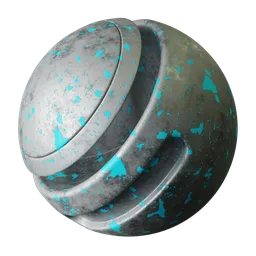 Chipped Blue Spray Paint on Steel