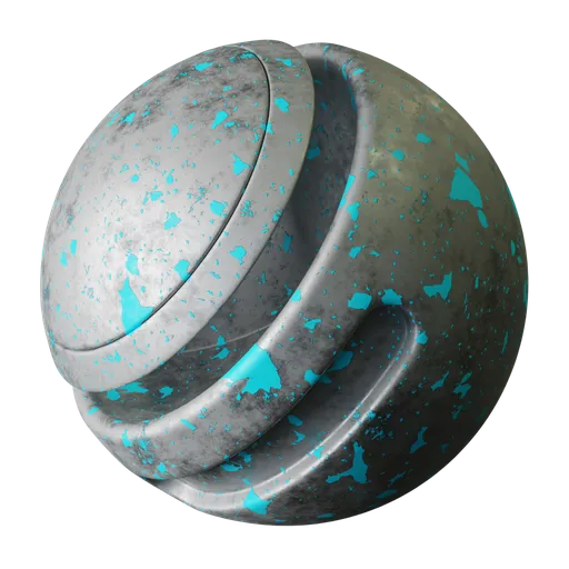 Chipped Blue Spray Paint on Steel
