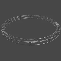 Detailed 3D model of a 30-foot circular truss structure, compatible with Blender, for industrial design use.