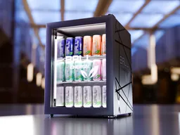 Mini Fridge with Cans