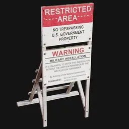 Restricted Area US Secret Base Sign