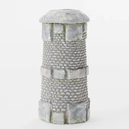 3D Blender model of a textured low-poly watchtower, optimized for game development.