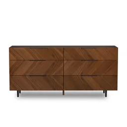 Nera Walnut 6-Drawer Double Dresser