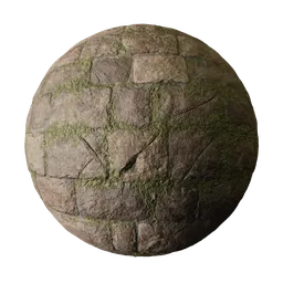 Mossy Dark Brown Medieval Castle Wall