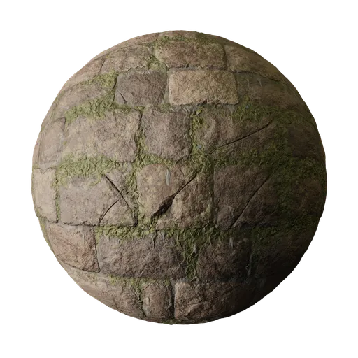 Mossy Dark Brown Medieval Castle Wall