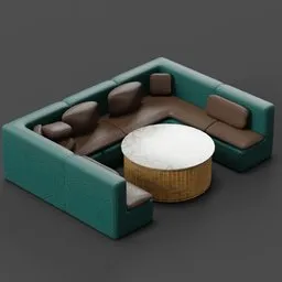 Corner Sofa Set with Coffee Table