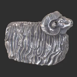 Garden ram steel statue