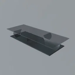 Detailed 3D render of a modern dark glass coffee table for Blender users.