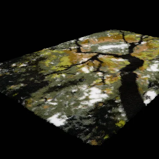 High-resolution Blender 3D model of a modern-styled carpet featuring a nature-inspired underwood pattern.