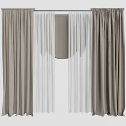 GD Silk and Cotton Curtain Set