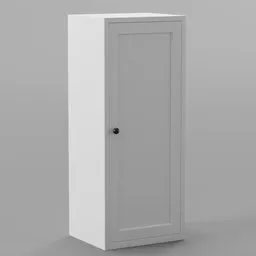 White 3D-rendered medium bookcase model, ideal for shoe or clothes storage, designed in Blender 3D.