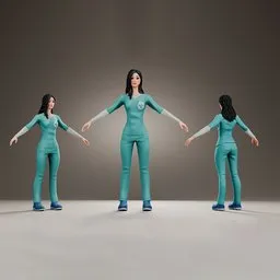 Female Medical Nurse Teal Uniform