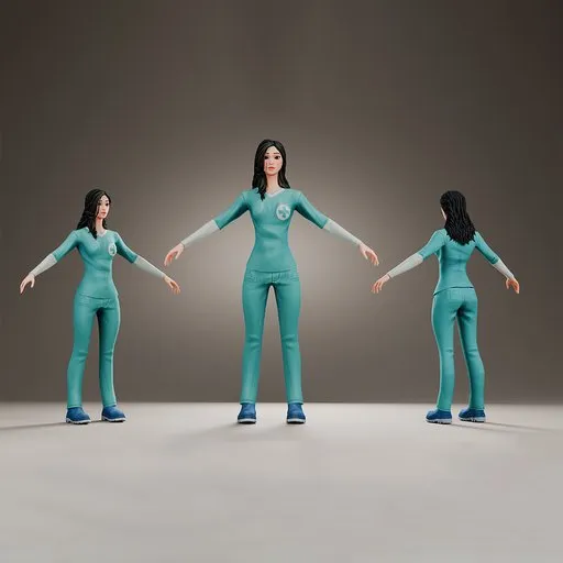 Female Medical Nurse Teal Uniform