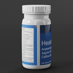 Headache Medicine Bottle.