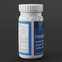 Headache Medicine Bottle.
