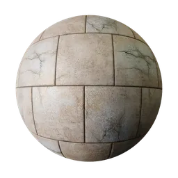 2K PBR paving stone texture with realistic cracks, suitable for Blender 3D material displacement.