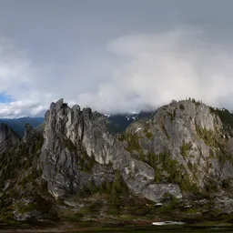 Aerial Mountain Cloudy Landscape