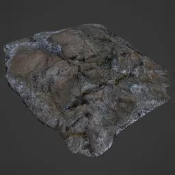 Detailed 3D scan of rocky terrain for Blender, perfect for virtual environments and video game design.