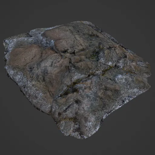 Detailed 3D scan of rocky terrain for Blender, perfect for virtual environments and video game design.