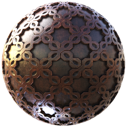 Textured PBR material for 3D modeling in Blender with a decorative wooden design suitable for wall surfaces.