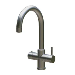 High-quality 3D Blender model of a modern instant hot water kitchen tap.