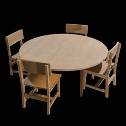 Library Wooden Table & Chair