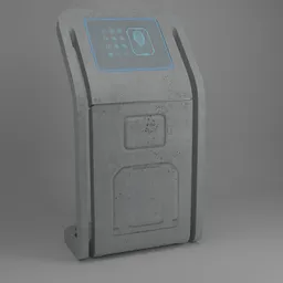 "Introducing a minimalist Scifi Terminal Control panel 3D model for Blender 3D. This futuristic control panel features a metal skin with scratches, glowing screen, and IR technology. Inspired by Aleksander Gine, the model also includes text for "auto repair," "mace and shield," and is categorized under "medicine" in BlenderKit."