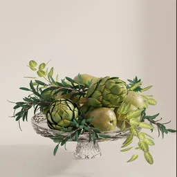 Artichoke & Pear Still Life