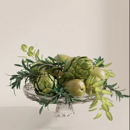 Artichoke & Pear Still Life