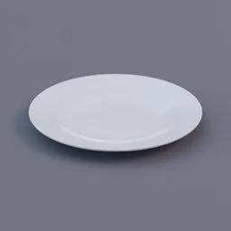 Realistic 3D porcelain plate for Blender rendering, ideal for photorealistic tableware scenes.