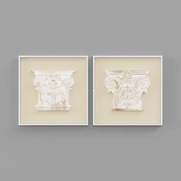 Canvas Painting With Wood Sculpture